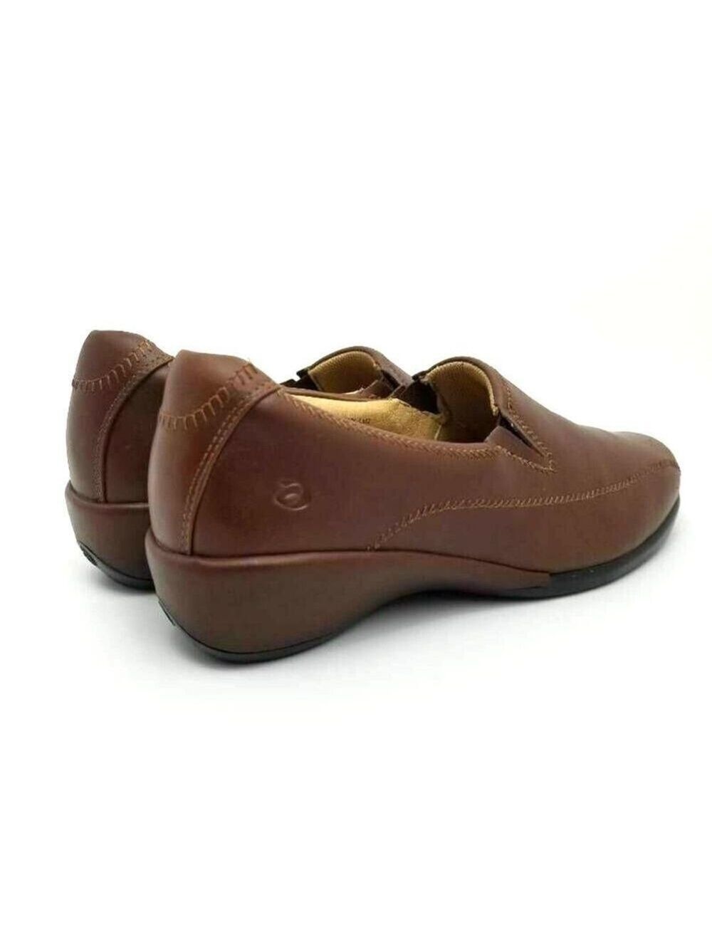 Aravon Womens Slip On Wedge Loafer Shoes Brown Leather Sz 7B - Picture 11 of 12